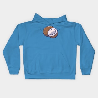 Coconut And Slices Of Coconut Cartoon Kids Hoodie